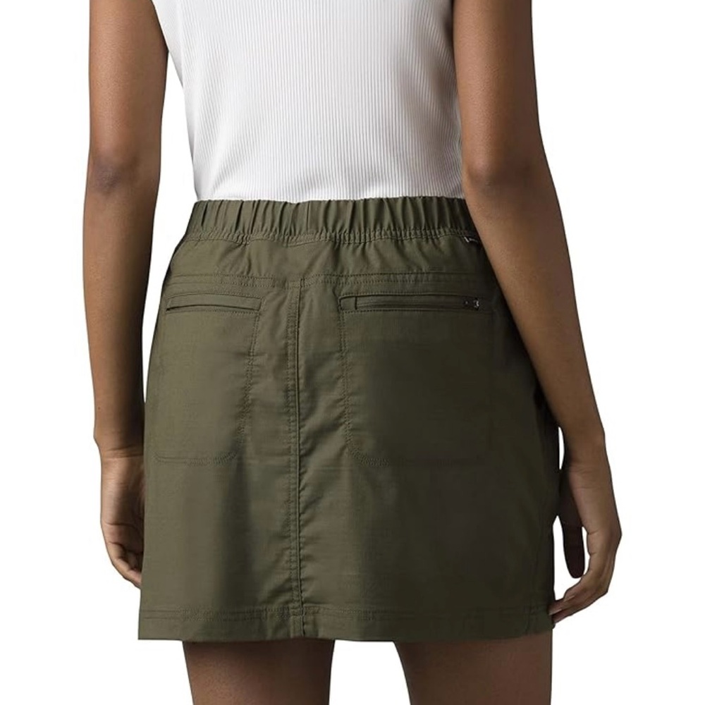 Prana Double Peak Cargo Skort Olive Green Mini Casual Resort Wear Size 6 - Picture 10 of 11